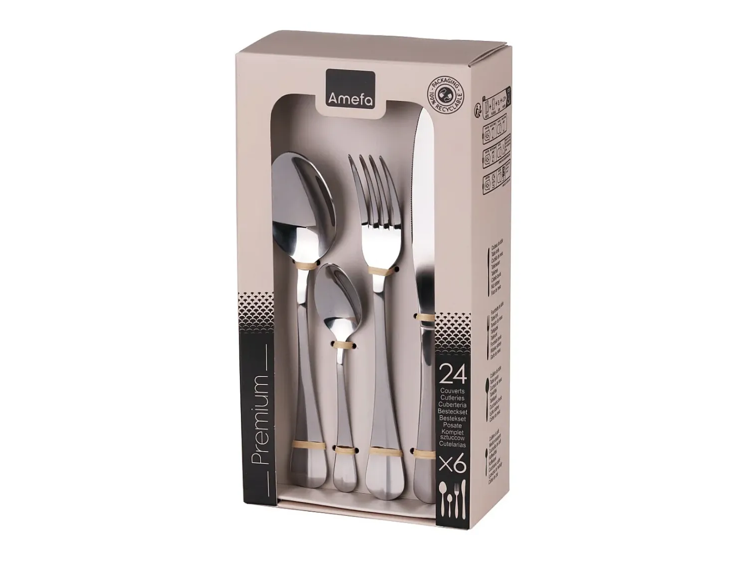 Sale Amefa Baguette 2.5 - Cubertería 24 piezas Plateado