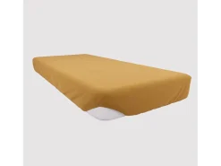 Soleil d'ocre Ropa De Cama^Bajera ajustable de algodón 90x190 cm JERSEY mostaza Amarillo