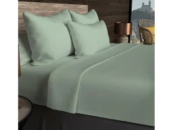 Sale Soleil d'ocre Bajera ajustable de algodón 57 hilos 180x200 cm LISO agua Verde