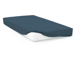 Bajera ajustable de algodón 57 hilos 140x190 cm LISO azul