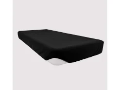 Bajera ajustable de algodón 160x200 cm JERSEY negro