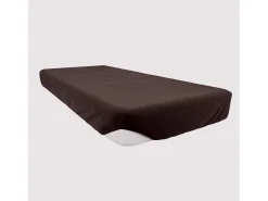 Bajera de algodón entallada 140x190 cm JERSEY castaño