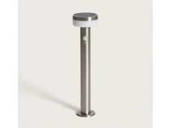 Baliza de Pie Exterior Solar LED 1,5W 50cm Acero Inoxidable con Sensor de Movimiento Ashier Plateado
