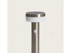 Baliza de Pie Exterior Solar LED 1,5W 50cm Acero Inoxidable con Sensor de Movimiento Ashier Plateado