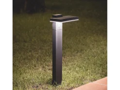 Baliza de Pie Exterior Solar LED 4W 50cm Aluminio con Sensor de Movimiento Bran Negro