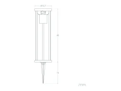 Baliza de Pie Exterior Solar LED 2W 40cm Aluminio con Sensor de Movimiento Eneko Negro