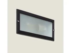Baliza Exterior Empotrable Pared para Bombilla E27 Negro