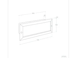 Baliza Exterior Empotrable Pared para Bombilla E27 Negro