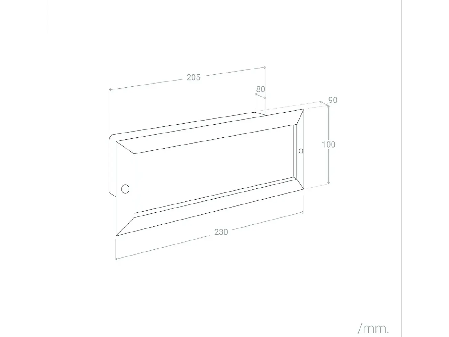 Baliza Exterior Empotrable Pared para Bombilla E27 Negro