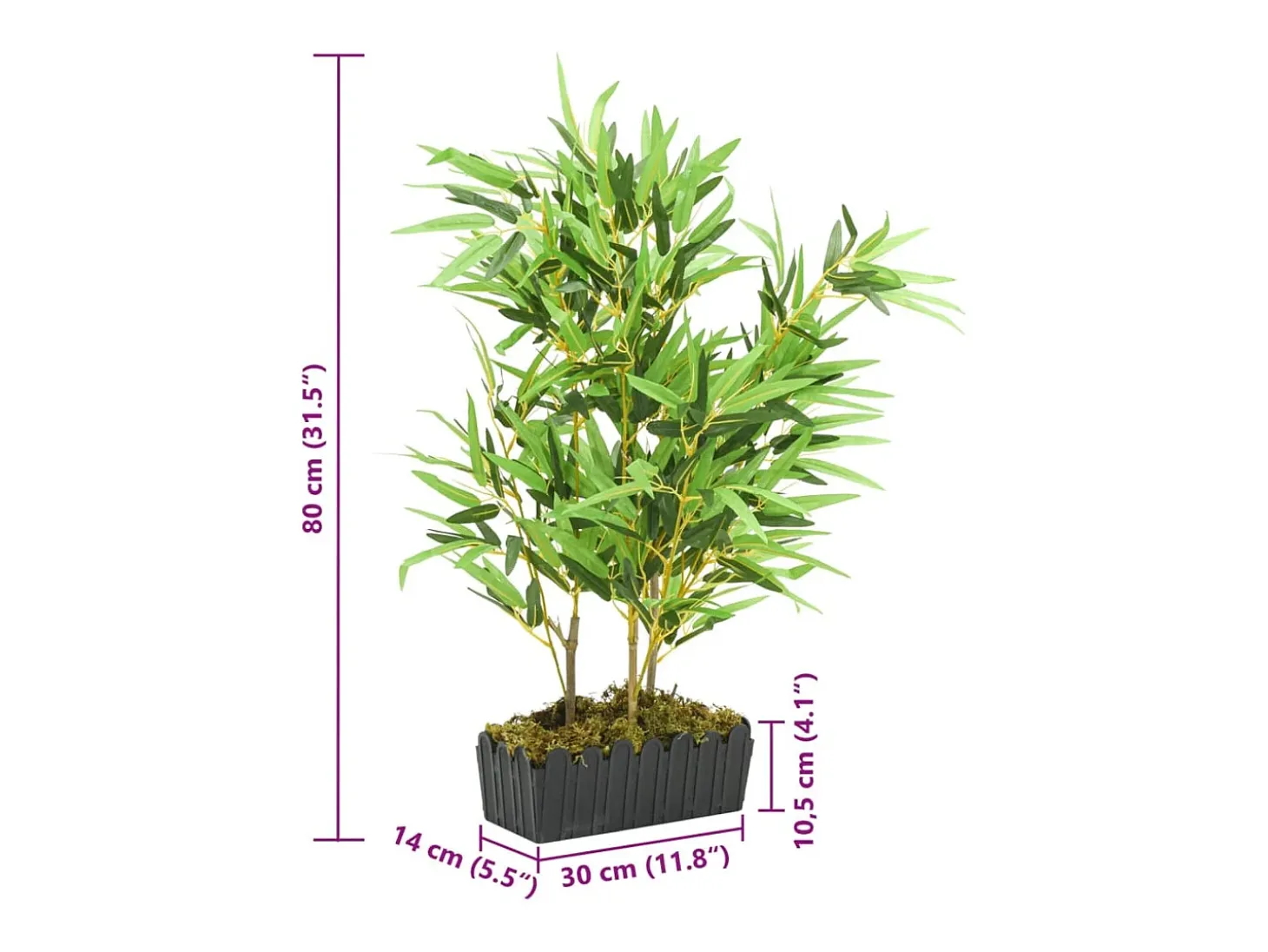 Bambú artificial 500 hojas 80 cm verde