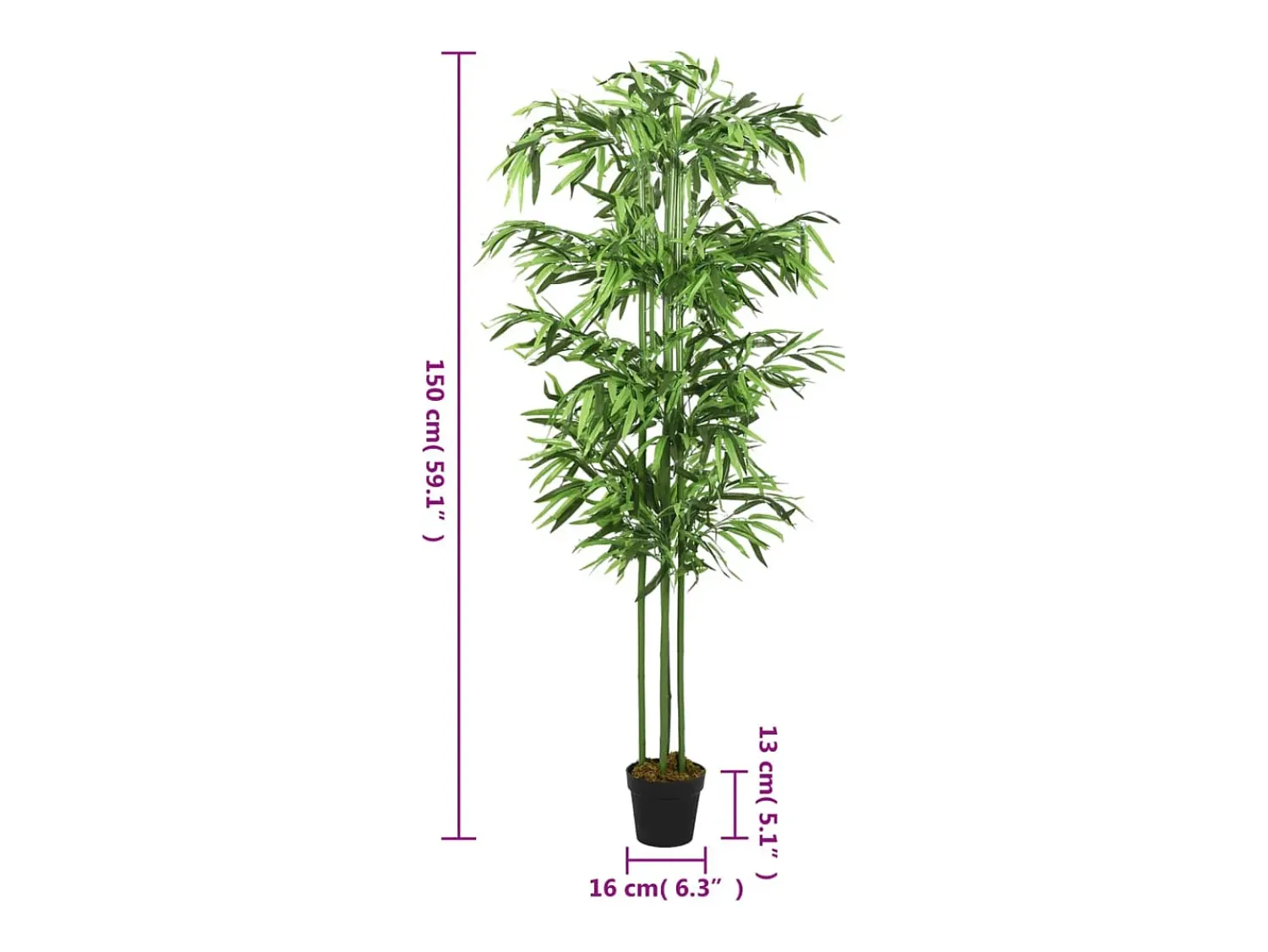 Clearance Bambú artificial 576 hojas 150 cm Verde