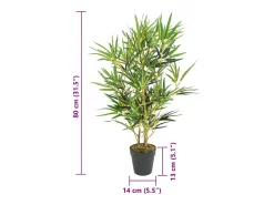 Bambú artificial 368 hojas 80 cm verde