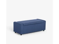 Banco con almacenamiento de tela para dormitorio y recibidor Merak - Azul Marino