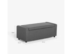 AHD Banco con almacenamiento de tela para dormitorio y recibidor Merak - Gris