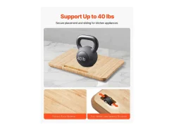 Presentación Y Servicio^Bandeja Deslizante SucceBuy para Aparatos de Cocina, 26,7 x 33 cm, Tabla Móvil para Cafetera, Pequeños Electrodomésticos de Cocina, Color Madera Color natural claro