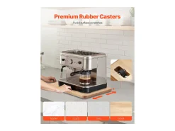 Presentación Y Servicio^Bandeja Deslizante SucceBuy para Aparatos de Cocina, 26,7 x 33 cm, Tabla Móvil para Cafetera, Pequeños Electrodomésticos de Cocina, Color Madera Color natural claro
