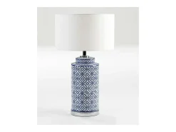 Les Tendances Lámpara De Mesa^Base de lámpara de cerámica azul y blanca Charlie H 51 Multicolor