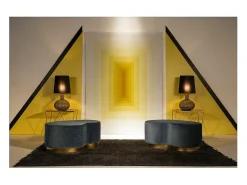 Les Tendances Lámpara De Mesa^Base de lámpara Randy de cristal y metal Dorado