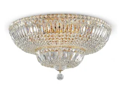 Hot Maytoni Basfor Lámpara de Techo Semi Empotrada Oro Antiguo & Cristal, 16 Luces, E14 Dorado