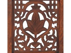 Best vidaxl Biombo 3 paneles tallado a mano madera mango marrón 120x165 cm Color natural claro