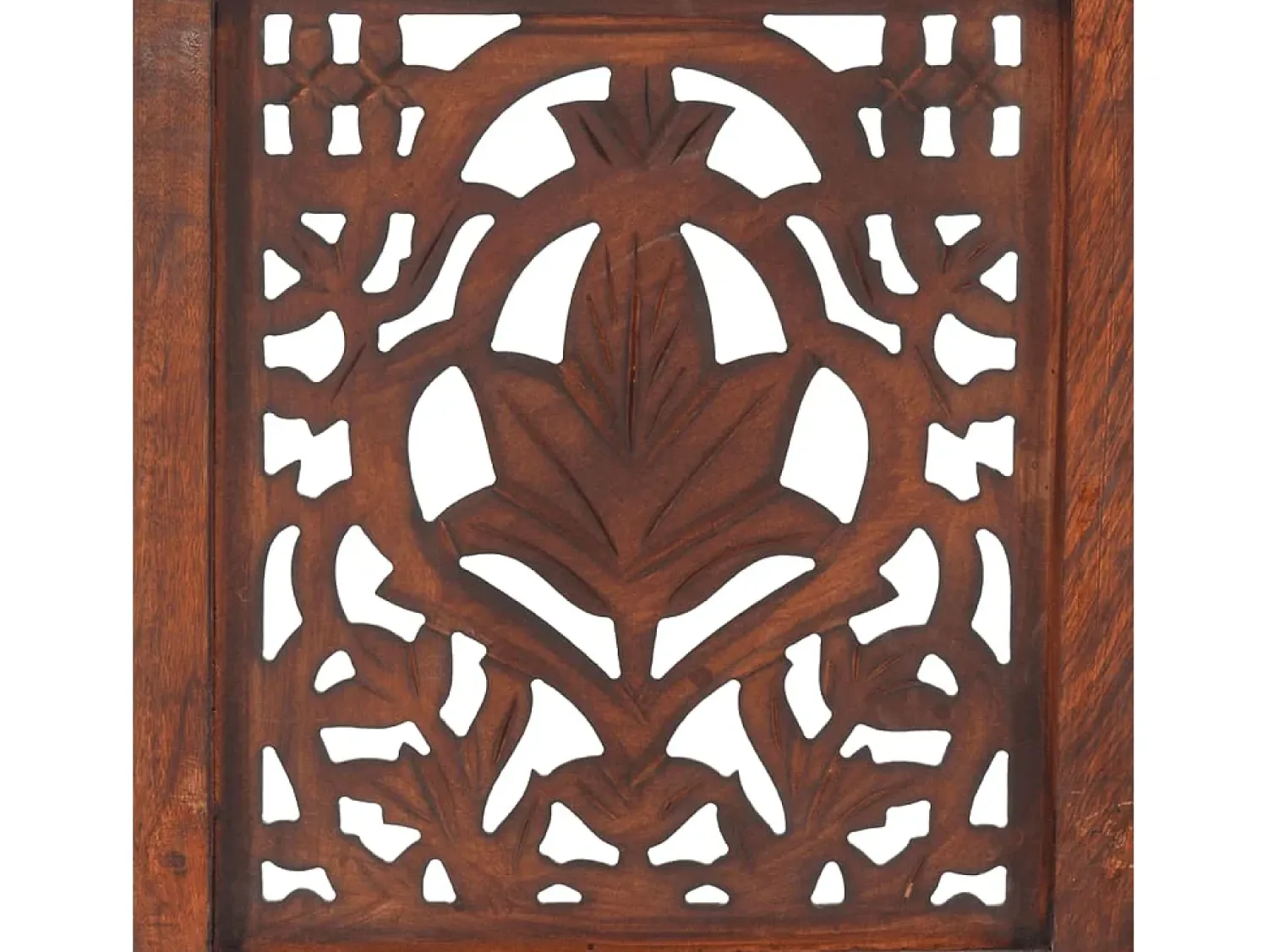 Best vidaxl Biombo 3 paneles tallado a mano madera mango marrón 120x165 cm Color natural claro
