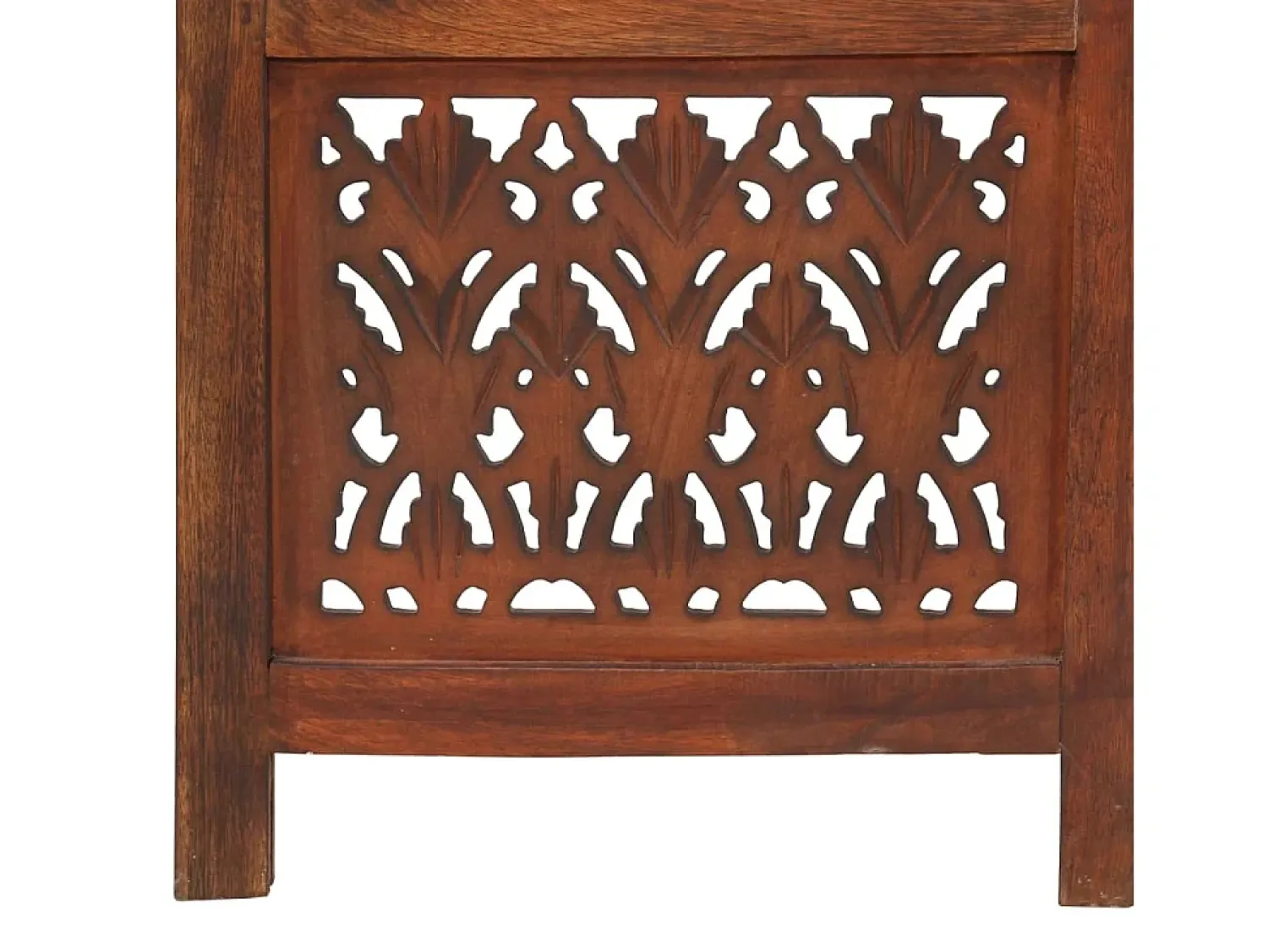 Best vidaxl Biombo 3 paneles tallado a mano madera mango marrón 120x165 cm Color natural claro