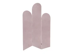 OZAIA Biombo^Biombo asimétrico de 3 paneles de terciopelo, L. 120 x H. 180 cm, , CARMIDA Rosa