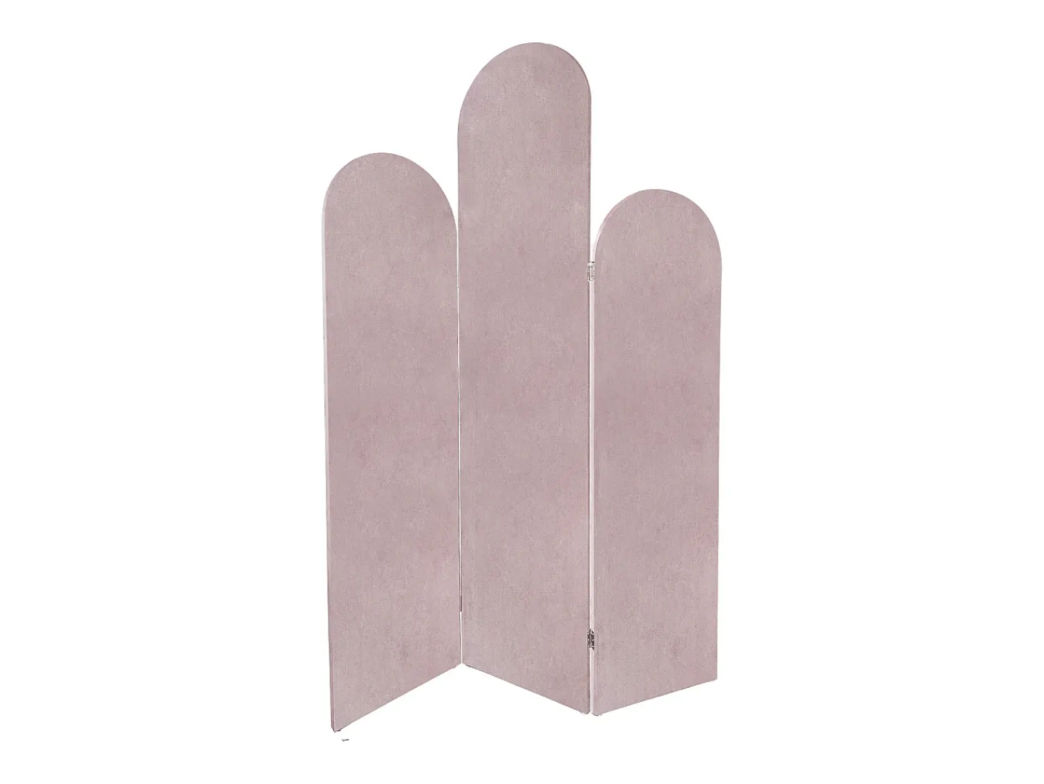 OZAIA Biombo^Biombo asimétrico de 3 paneles de terciopelo, L. 120 x H. 180 cm, , CARMIDA Rosa