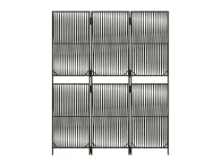 Best Biombo de 3 paneles ratán sintético ES845291 Gris
