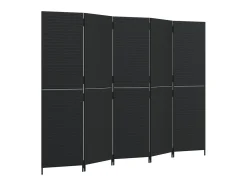 Sale Biombo de 5 paneles ratán sintético ES793721 Negro
