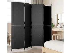 Sale Biombo de 5 paneles ratán sintético ES793721 Negro