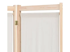 Best Biombo divisor 5 paneles de tela 200x170x4 cm ES313625 Crema