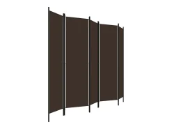 Best Biombo divisor de 5 paneles marrón 250x180 cm ES427688 Marru00f3n