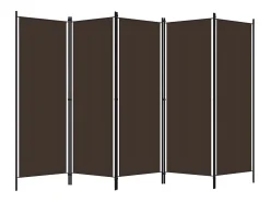 Best Biombo divisor de 5 paneles marrón 250x180 cm ES427688 Marru00f3n