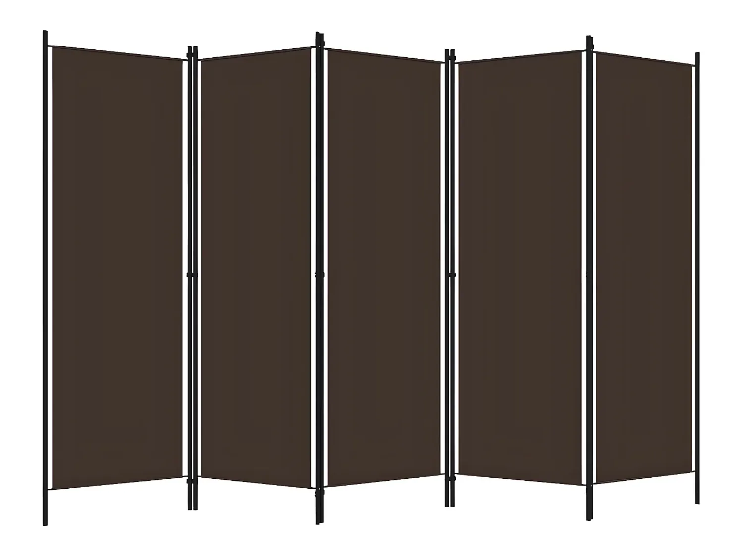 Best Biombo divisor de 5 paneles marrón 250x180 cm ES427688 Marru00f3n