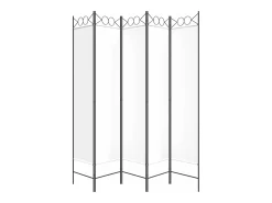 Sale Biombo divisor de 5 paneles de tela 200x200 cm ES741652 Blanco