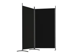 Best Biombo divisor de 2 paneles de tela 175x180 cm ES860976 Negro