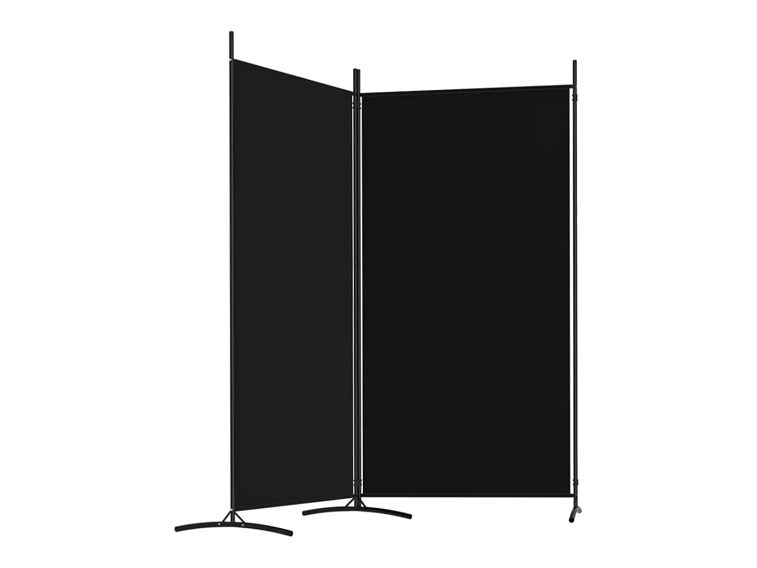Best Biombo divisor de 2 paneles de tela 175x180 cm ES860976 Negro