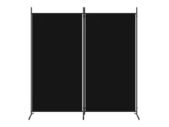 Best Biombo divisor de 2 paneles de tela 175x180 cm ES860976 Negro