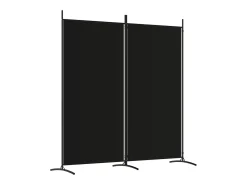 Best Biombo divisor de 2 paneles de tela 175x180 cm ES860976 Negro