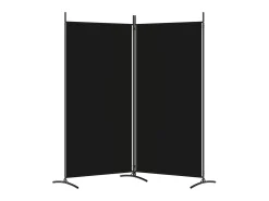 Best Biombo divisor de 2 paneles de tela 175x180 cm ES860976 Negro