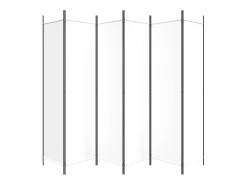 Sale Biombo divisor de 6 paneles de tela 300x200 cm ES926712 Blanco