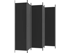 Sale Biombo divisor de 6 paneles de tela 300x200 cm ES387572 Negro