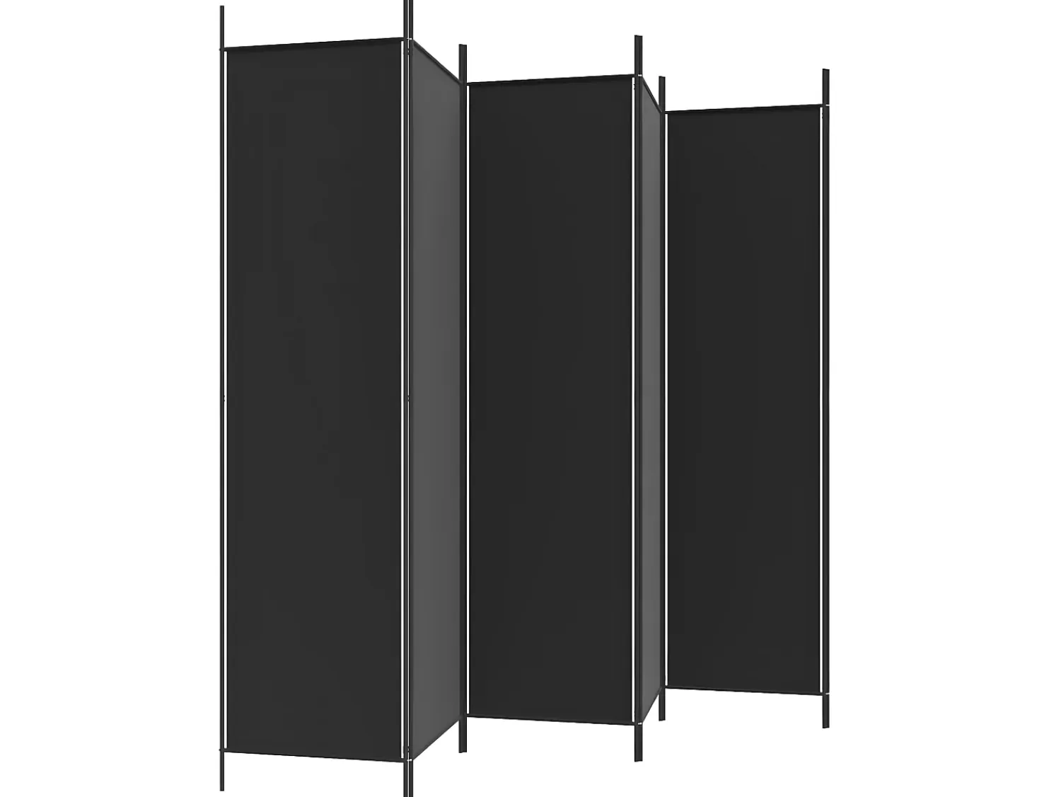 Sale Biombo divisor de 6 paneles de tela 300x200 cm ES387572 Negro