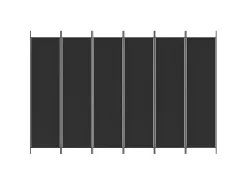 Sale Biombo divisor de 6 paneles de tela 300x200 cm ES387572 Negro