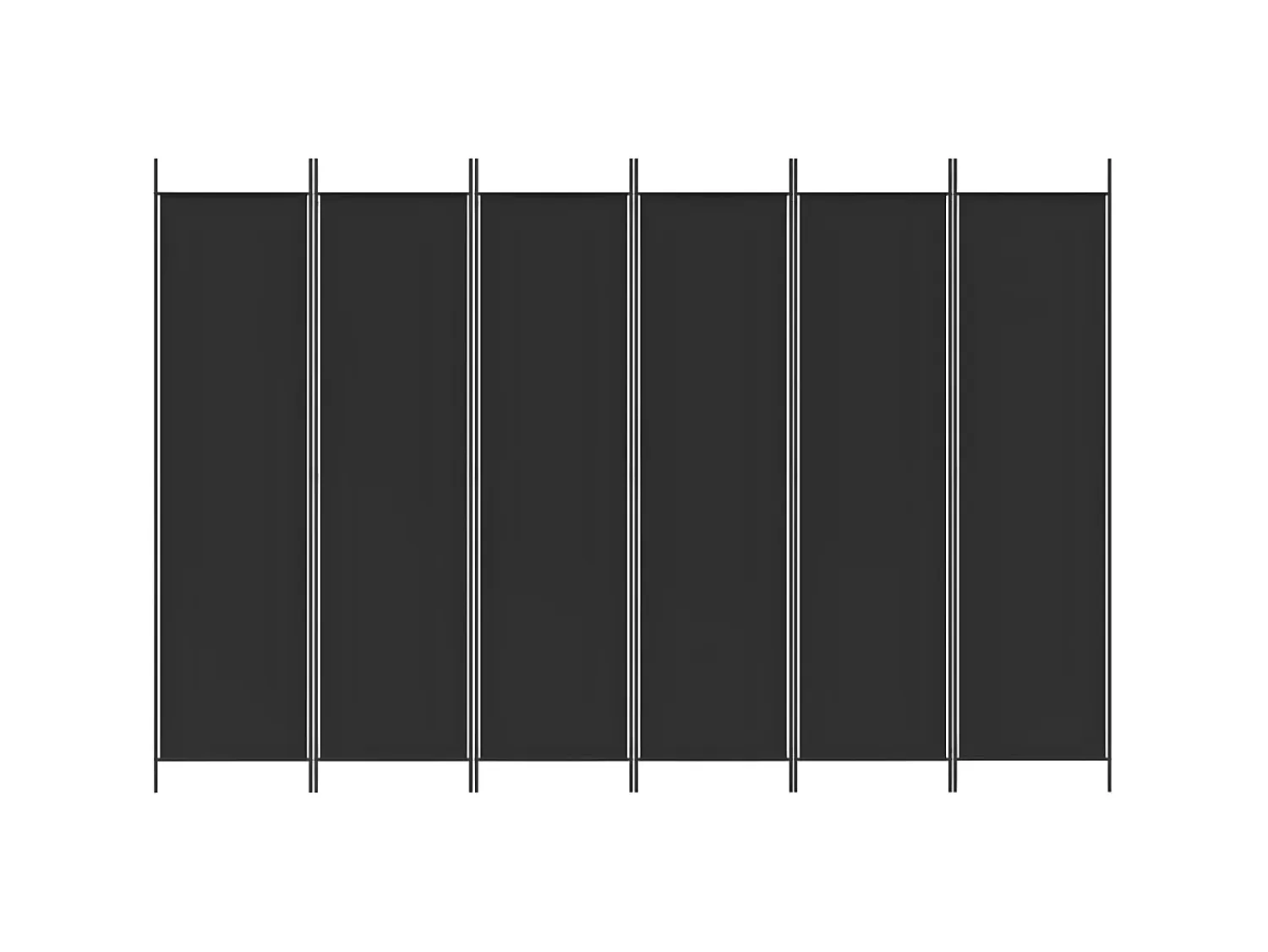 Sale Biombo divisor de 6 paneles de tela 300x200 cm ES387572 Negro