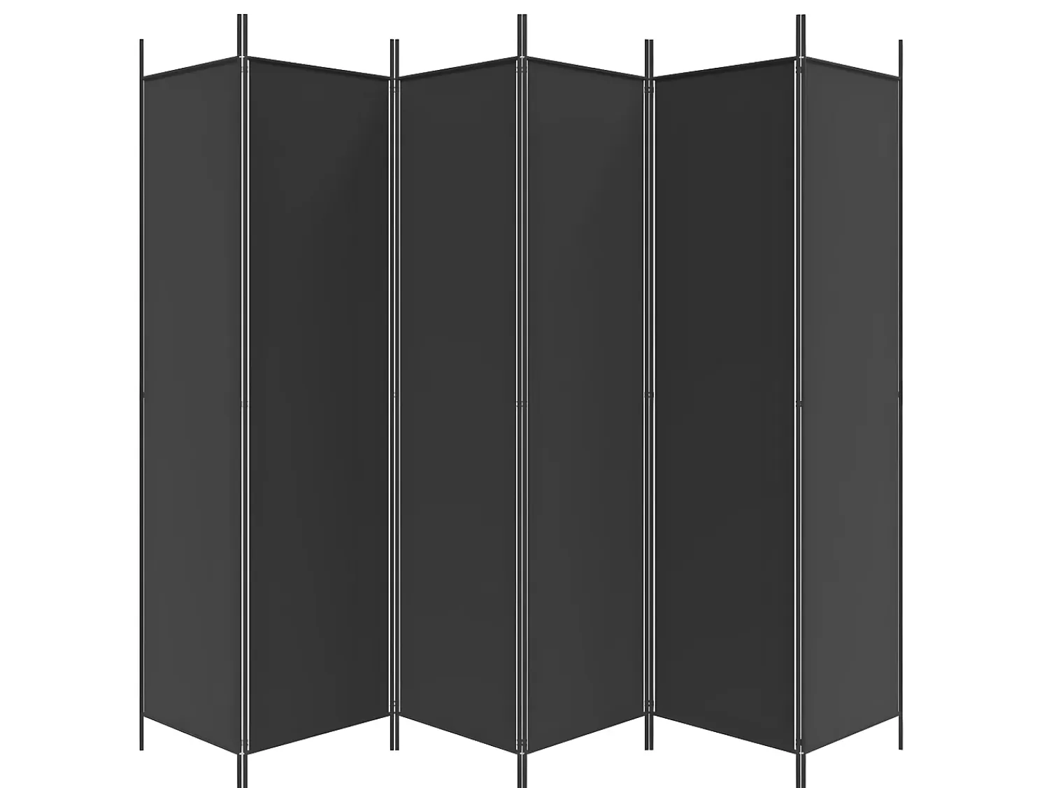 Sale Biombo divisor de 6 paneles de tela 300x200 cm ES387572 Negro