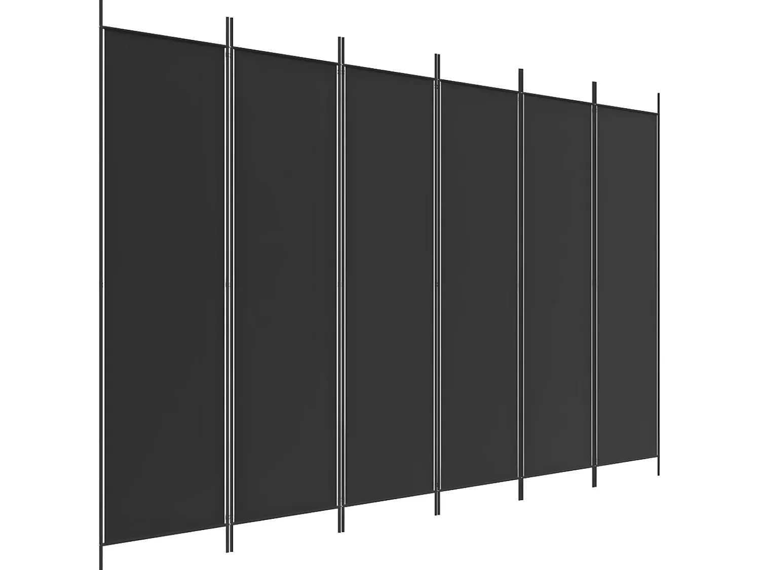 Sale Biombo divisor de 6 paneles de tela 300x200 cm ES387572 Negro