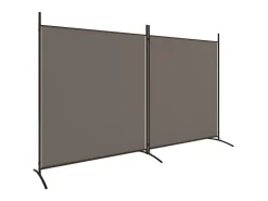 Sale Biombo divisor de 2 paneles de tela 348x180 cm ES674744 Gris antracita
