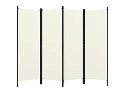 Best Biombo divisor de 4 paneles 200x180 cm ES289842 Blanco